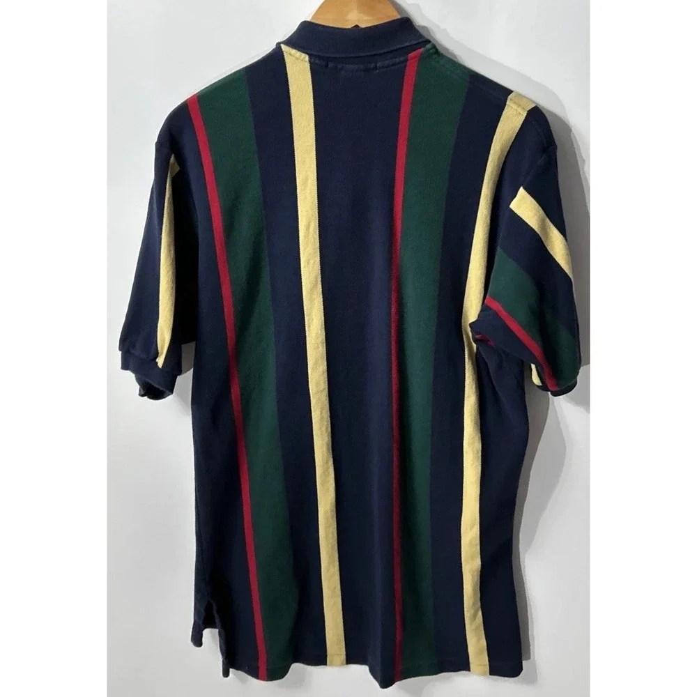 Mens Vintage USA 90s Polo Ralph Lauren Stripe Short Sleeve Polo Shirt L